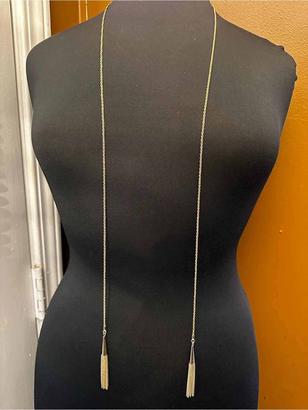 Gold Long Tassel Lariat Necklace - Women Jewelry